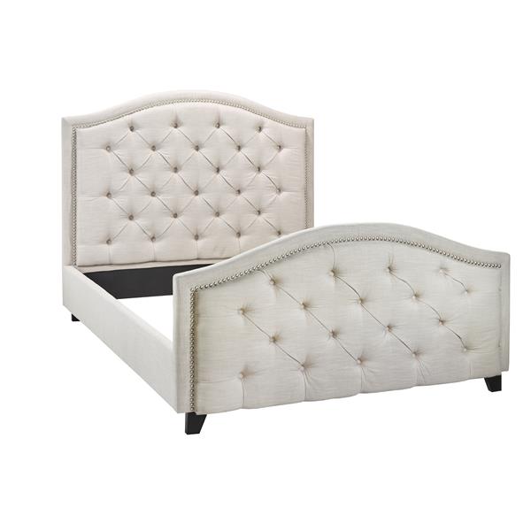 Bras King Bed Frame 88 Fabric, White Antique Headboard Queen Size Dimensions