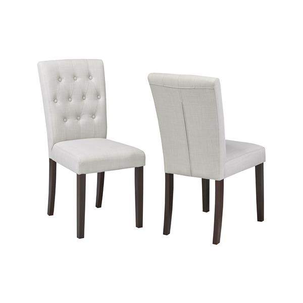 Brassex Side Chairs - 20-in x 22-in - Fabric- Beige - Set of 2