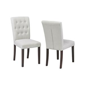 Chaises d'appoint, 20 po x 22 po, tissu, beige, ens. de 2