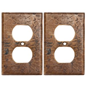 Plaque murale en cuivre pour prise simple duplex, 2 pqt