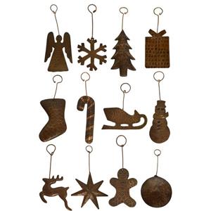 Premier Copper Products Copper Christmas Ornaments - Assortment of 12