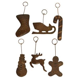 Premier Copper Products Copper Christmas Ornaments - Assortment of 6