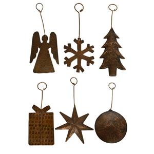 Premier Copper Products Copper Christmas Ornaments - Assortment of 6