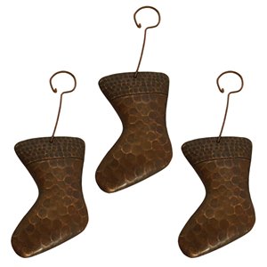 Premier Copper Products Copper Stocking Christmas Ornament - 3 PK