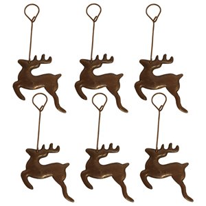 Premier Copper Products Copper Reindeer Christmas Ornament - 6 PK