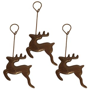 Premier Copper Products Copper Reindeer Christmas Ornament - 3 PK