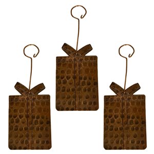 Premier Copper Products Copper Present Christmas Ornament - 3 PK