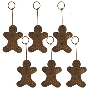 Ornement de Noël en cuivre, pain d'épice, 6 pqt