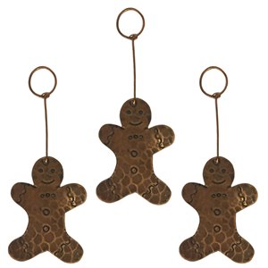 Ornement de Noël en cuivre, pain d'épice, 3 pqt
