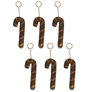 Ornement de Noël en cuivre, canne de sucre, 6 pqt