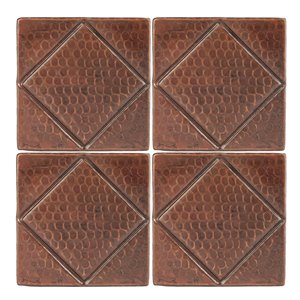 Premier Copper Products Copper Tiles - 4-in x 4-in - 4 PK