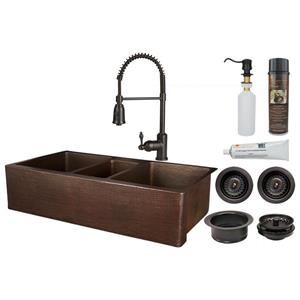 Premier Copper Products Copper Kitchen with Faucet & Drain - 42-in