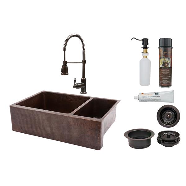 Premier Copper Products Copper Kitchen Sink With Faucet And Drains 33   330651494 MainImage 001 L 