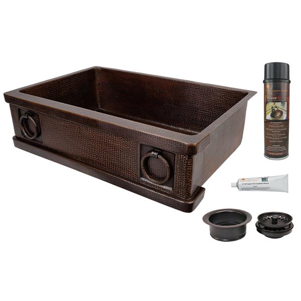 Premier Copper Products Copper Kitchen Sink With Drain And Accessories   330651526 MainImage 001 L 