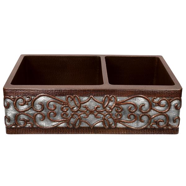 Premier Copper Products Copper Farmhouse Kitchen Sink - 33-in