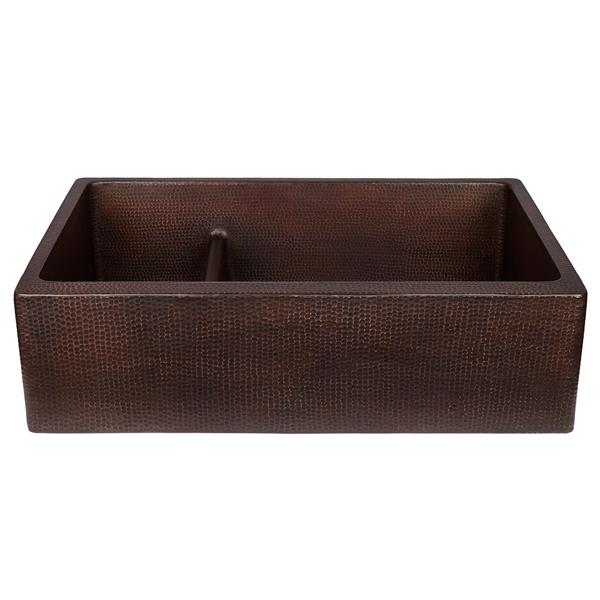 Premier Copper Double Sink with Divider - 33-in