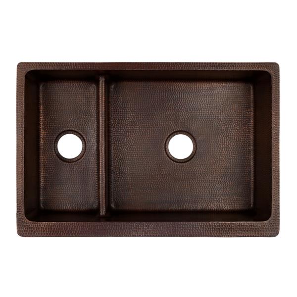 Premier Copper Double Sink with Divider - 33-in