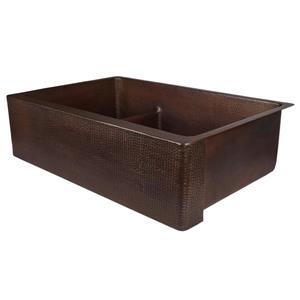 Premier Copper Double Sink with Divider - 33-in