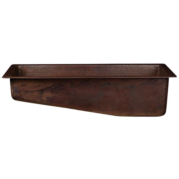Premier Copper Products Copper Slanted Sink with Faucet and Drain - 28-in