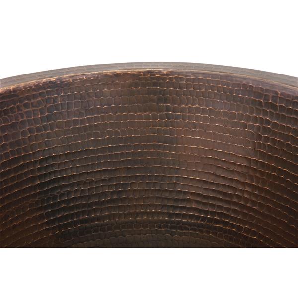 Premier Copper Products Under Counter/Surface-Mount Round Hammered Copper 14 In 0 Hole Bar Prep Sink In Nickel With 2 In Drain Opening Br14en2