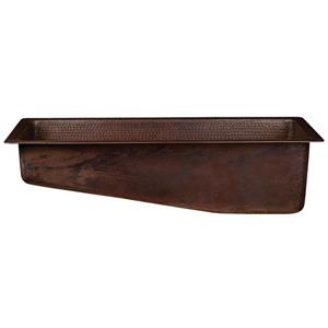 Premier Copper Products Rectangle Copper Slanted Sink - 28-in