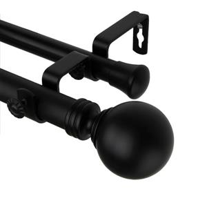 Rod Desyne Globe Double Curtain Rod - 48-84-in - 1-in - Black