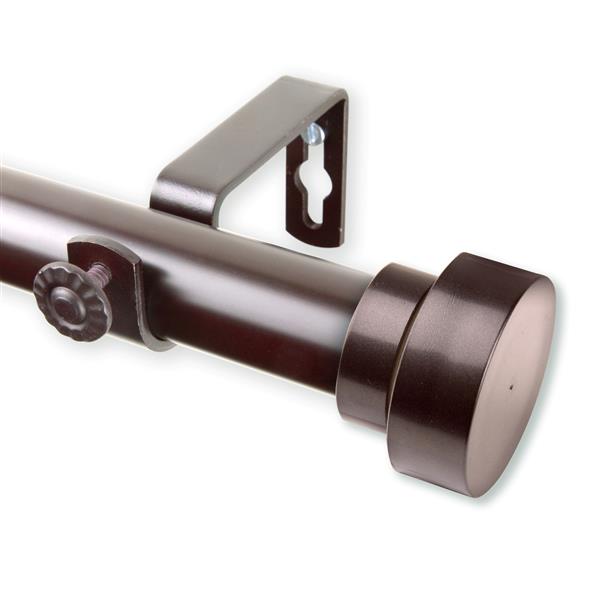 Rod Desyne Bonnet Curtain Rod - 120-170-in - 1-in- Mahogany