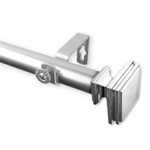 Rod Desyne Bedpost Curtain Rod - 160-240-in - 1-in - Nickel