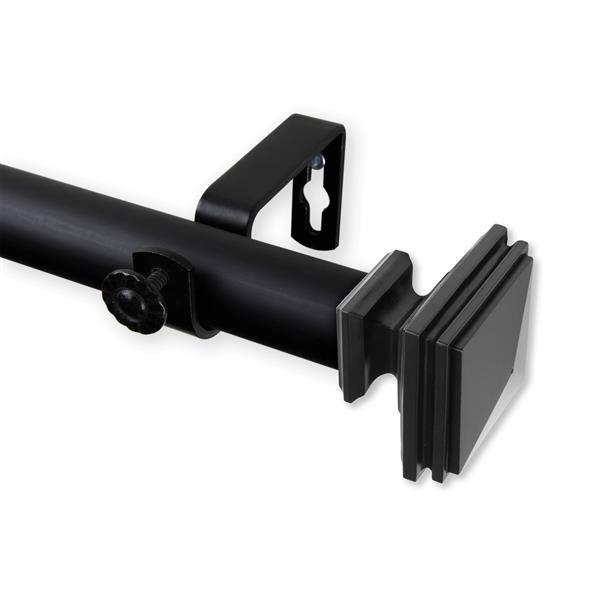 Rod Desyne Bedpost Curtain Rod - 28-48-in - 1-in - Black