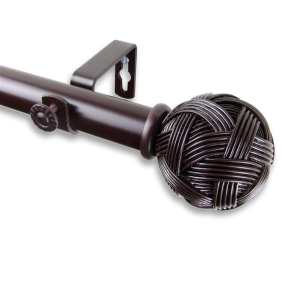 Rod Desyne Twine Curtain Rod - 48-84-in - 1-in - Mahogany