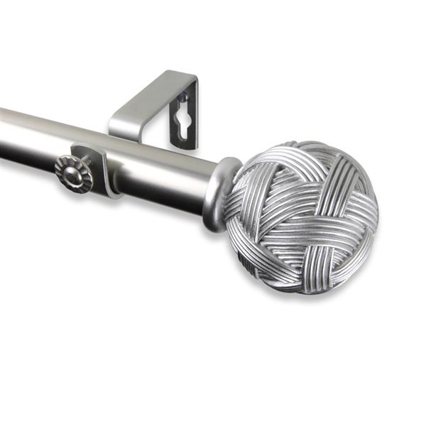 Rod Desyne Twine Curtain Rod - 48-84-in - 1-in - Nickel