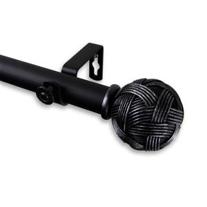 Rod Desyne Twine Curtain Rod - 48-84-in - 1-in- Black