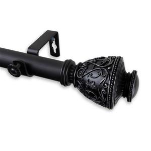 Rod Desyne Veda Curtain Rod - 28-48-in - 1-in - Black