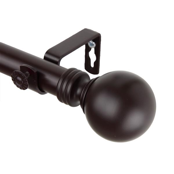 Rod Desyne Globe Curtain Rod - 160-240-in - 1-in - Mahogany