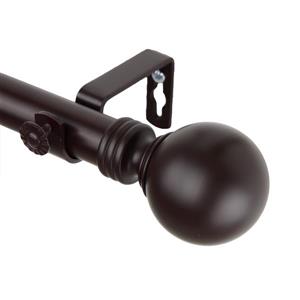 Rod Desyne Globe Curtain Rod - 160-240-in - 1-in - Mahogany