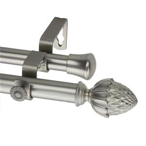 Rod Desyne Acorn Double Curtain Rod - 66-120-in - 13/16-in - Nickel