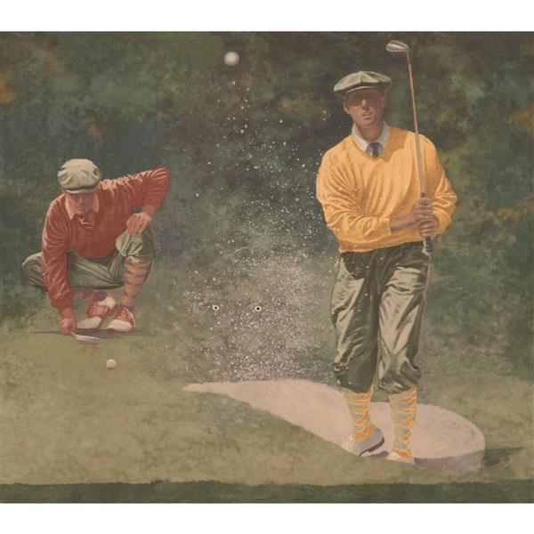 York Wallcoverings Vintage Golf Wallpaper Border Green RONA