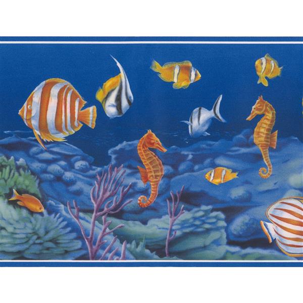 Norwall Vintage Colourful Fish and Seahorse Wallpaper Border | RONA Norwall Vintage Colourful Fish and Seahorse Wallpaper Border | RONA