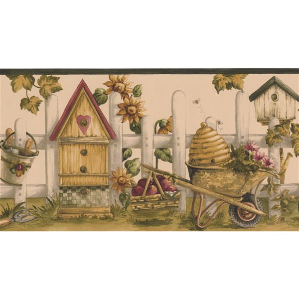 Norwall Vintage Birdhouses and Sunflowers Wallpaper | RONA