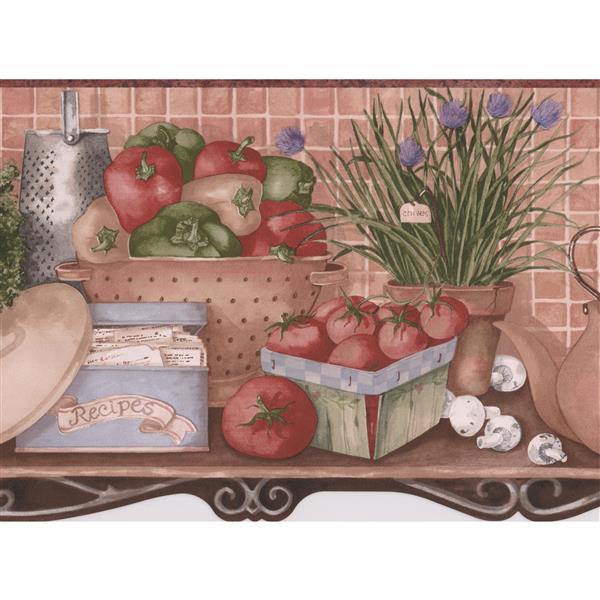 Retro Art Kitchen Shelf Wallpaper Border - Multicolour | RONA