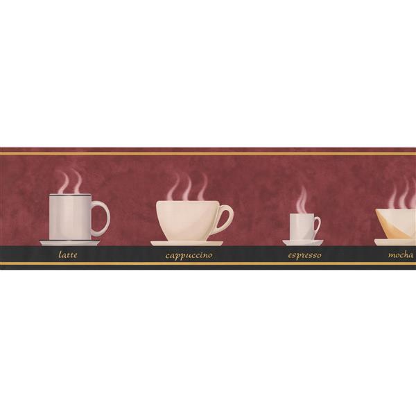 Retro Art Vintage Coffee Cups Kitchen Wallpaper Border | RONA