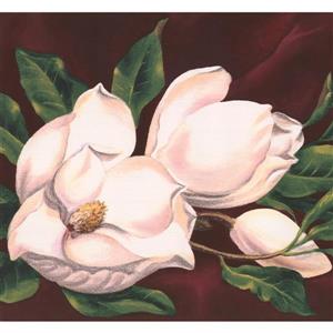 York Wallcoverings Retro Floral Wallpaper Border - White