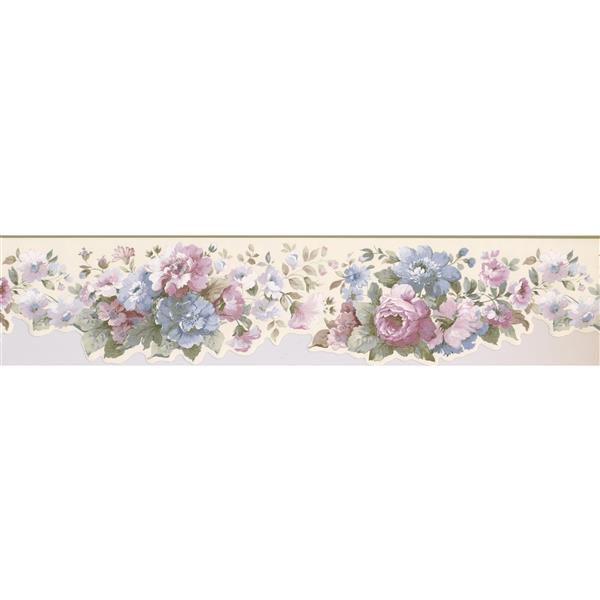 York Wallcoverings Floral Bouquet Wallpaper Border - Pink/White | RONA