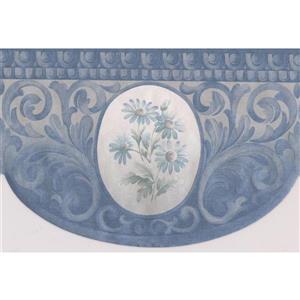 Norwall Crown Molding Victorian Wallpaper Border - Blue