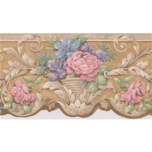 Norwall Flowers in Pots Victorian Wallpaper Border - Pink
