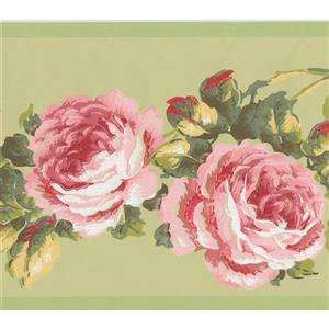 York Wallcoverings Floral Wallpaper Border - White/Pink/Green
