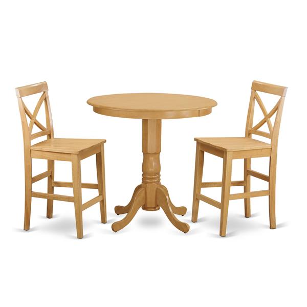 East West Furniture Jackson Dining Set Wood Oak 3