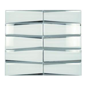 Tuiles murales Lifestyle Crystal, 12" x 12", verre, blanc, 10 mcx