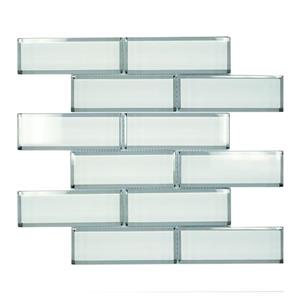 Ceratec Lifestyle Crystal Wall Tiles - 12" - Glass - White - 10 pcs