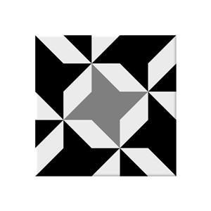 Tuiles murales Geotiles Vendome, 9", porcelaine, noir/ blanc, 20 mcx
